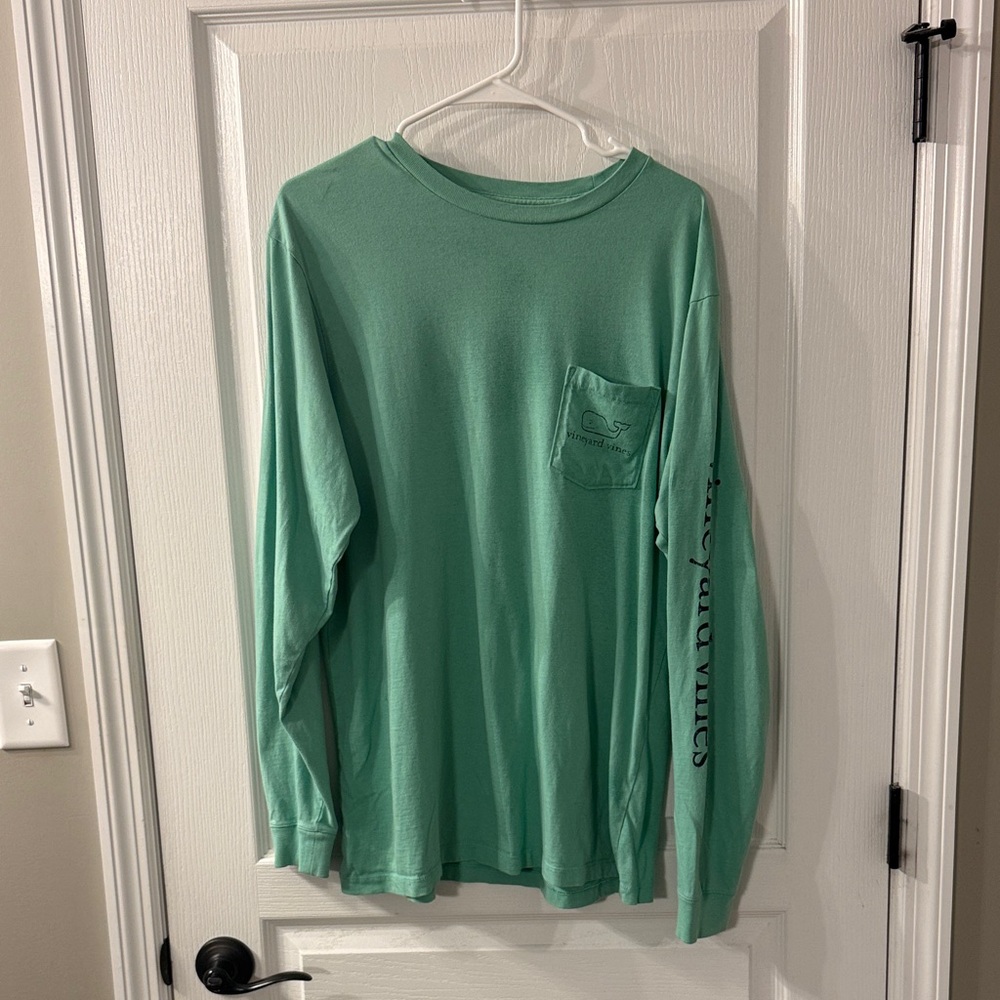 Men's Green Vineyard Vines Long Sleeve Shirt Size Medium
